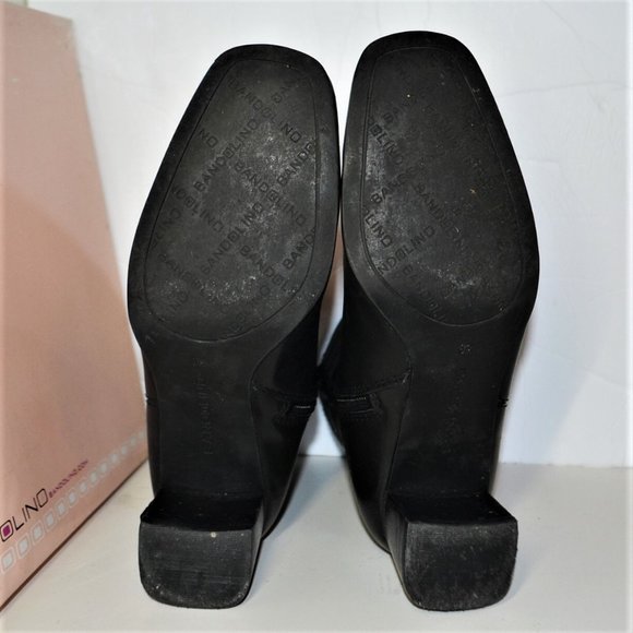 Bandolino Bostela Black Leather Ankle Boot Sz 8 - Picture 5 of 8